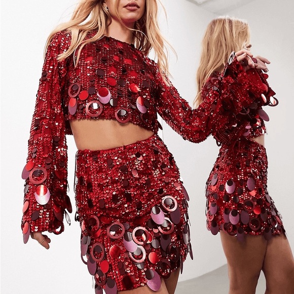 ASOS Edition Sequins Top & Skirt - Picture 1 of 4